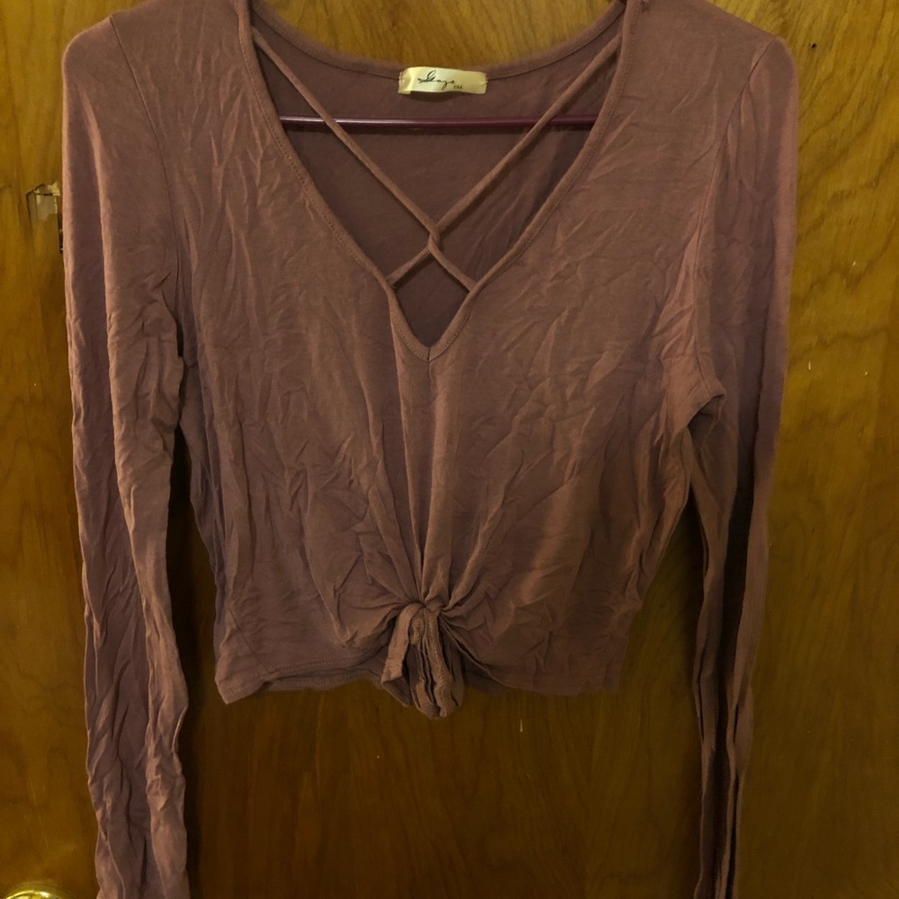 Pink cropped long sleeve